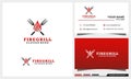 Grill barbeque logo design with business card template