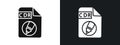 CDR file Document Icon linear graphics set vector in black Royalty Free Stock Photo