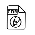 CDR file Document Icon linear vector graphics sign Royalty Free Stock Photo