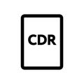 CDR file icon line isolated on white background. Black flat thin icon on modern outline style. Linear symbol and editable stroke. Royalty Free Stock Photo