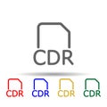 Cdr folder multi color style icon. Simple thin line, outline vector of web icons for ui and ux, website or mobile application Royalty Free Stock Photo