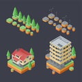 Isometric Building Set for Project Royalty Free Stock Photo