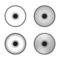 Cds icons in abstract style on black background. Design element. Vector illustration. Royalty Free Stock Photo