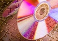 Cds on jigsaws Royalty Free Stock Photo