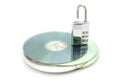 CDs with opened combonation lock Royalty Free Stock Photo