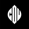 CDV circle letter logo design with circle and ellipse shape. CDV ellipse letters with typographic style. The three initials form a Royalty Free Stock Photo