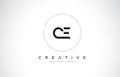 CE C E Logo Design with Black and White Creative Text Letter Vector.