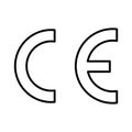 CE mark symbol for conformite europeenne, clean label product, information vector illustration sign