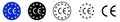 CE mark symbol. Vector icons. European conformity certification mark