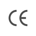 CE marking glyph package icon isolated on white