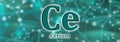 Ce symbol. Cerium chemical element Royalty Free Stock Photo