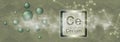 Ce symbol. Cerium chemical element Royalty Free Stock Photo