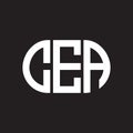 CEA letter logo design on black background. CEA creative initials letter logo concept. CEA letter design Royalty Free Stock Photo