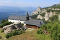 Ceahlau monastery in peak of the mountain