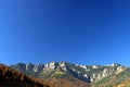 Ceahlau mountain landscape and clear blue sky