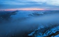 Ceahlau mountain and mystic clouds