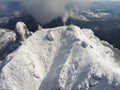 Ceahlau Toaca weather station on top of the mountain. Royalty Free Stock Photo