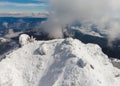 Ceahlau Toaca weather station on top of the mountain. Royalty Free Stock Photo