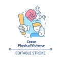 Cease physical violence concept icon