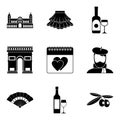 Cease to love icons set, simple style
