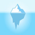 Ceberg. Vector icon of a glacier drifting across the ocean. Illustration for website, application and creative design Royalty Free Stock Photo