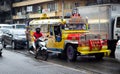 Traditional Jeepney on street city