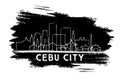 Cebu City Philippines Skyline Silhouette. Hand Drawn Sketch. Business Travel and Tourism Concept with Historic Architecture