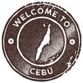 Cebu map vintage stamp.