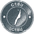 Cebu map vintage stamp.