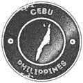 Cebu map vintage stamp.