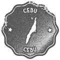 Cebu map vintage stamp.