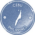 Cebu map vintage stamp.