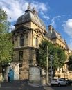 The CEC Palace(Casa de Economii si Consemnatiuni), rear view, Calea Victoriei, Bucharest, Romania Royalty Free Stock Photo