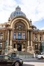The CEC Palace, The Palace of the Savings Bank in the historical center Lipscani Street, Bucharest, Romania, 2022 Royalty Free Stock Photo