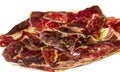 Cecina slices with oliva oil Royalty Free Stock Photo