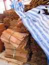 cedar boards for build a roof, wood for building.