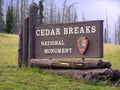 Cedar Breaks National Monument sign board Royalty Free Stock Photo