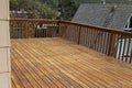 Cedar deck on the upstairs of a home Royalty Free Stock Photo