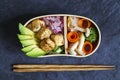 Japanese bento lunch box with tofu Royalty Free Stock Photo