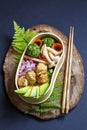 Japanese bento lunch box with tofu Royalty Free Stock Photo