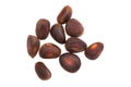 Cedar nut on white Royalty Free Stock Photo