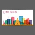 Cedar Rapids colorful architecture vector illustration