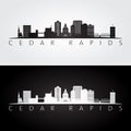 Cedar Rapids, Iowa USA skyline and landmarks silhouette