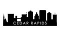 Cedar Rapids skyline silhouette. Royalty Free Stock Photo