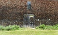 Cedar Shake Wood Barn double front door and window