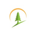 Cedar tree Logo template illustration design Royalty Free Stock Photo