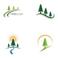 Cedar tree Logo template illustration design Royalty Free Stock Photo