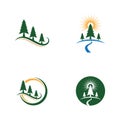 Cedar tree Logo template illustration design Royalty Free Stock Photo