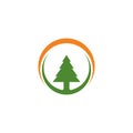 Cedar tree Logo template vector icon illustration