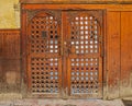 Cedar wood carved Moroccan door Royalty Free Stock Photo